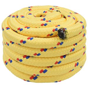 vidaXL Multifunctioneel gebruikstouw 30 mm 10 m Geel PP
