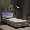 vidaXL Bedframe met LED zonder matras "Hvar" wit 80x200 cm