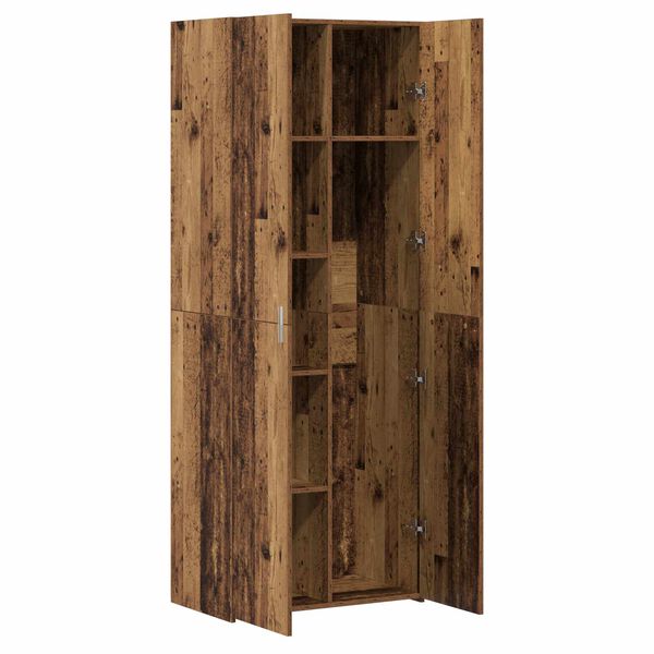 vidaXL Highboard Oud hout 70 x 42,5 x 185 cm Bewerkt hout