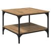 vidaXL Salontafel Artisan Eiken 55 x 55 x 40 cm Bewerkt hout