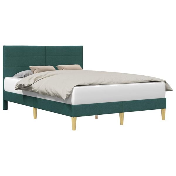 vidaXL Bedframe met hoofdeinde Donkergroen 120 x 190 cm Stof