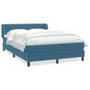 vidaXL Boxspring met matras fluweel donkerblauw 160x210 cm