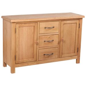 vidaXL Dressoir met 3 lades 110x33,5x70 cm massief eikenhout