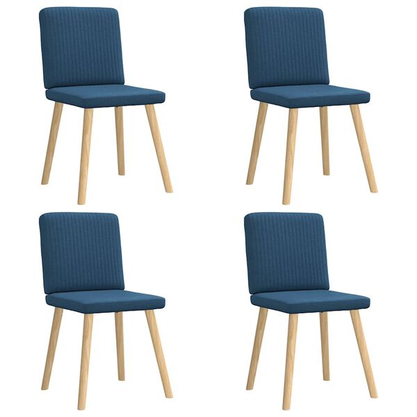 vidaXL Eetkamerstoelen 4 st stof blauw