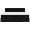 vidaXL Ottoman bed met matras 200x200 cm stof zwart