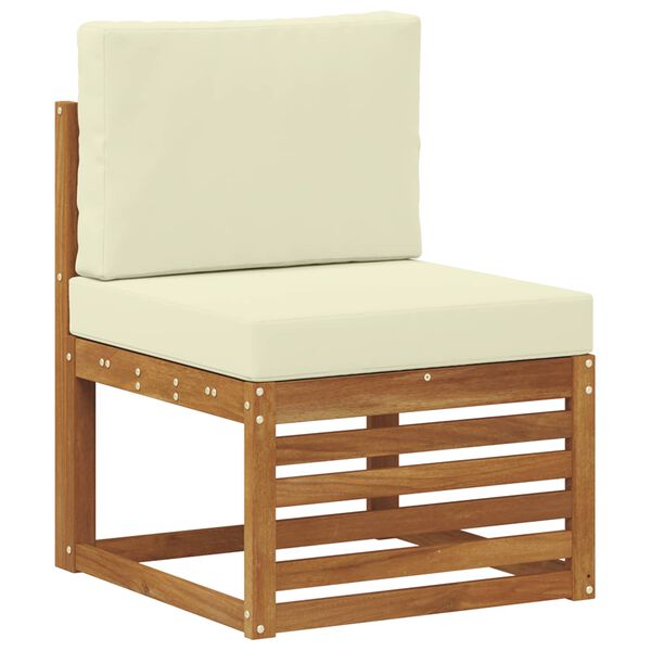 vidaXL Hoekbank Set 5 pcs Natuurlijk en Cr&egrave;me Massief Acaciahout