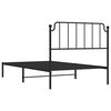 vidaXL Bedframe met hoofdbord metaal zwart 107x203 cm