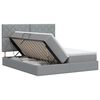 vidaXL Opslag bed met hoofdeinde Lichtgrijs 180 x 200 cm Stof