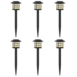 vidaXL Buitenzonne-lampen met grondpin 6 pcs Warmwit 38,5 cm PP