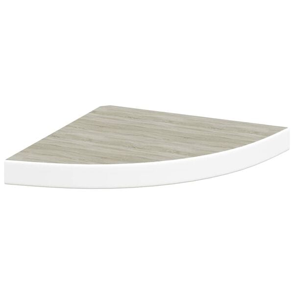 vidaXL Hoekwandschap 35x35x3,8 cm MDF eikenkleurig en wit