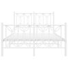 vidaXL Bedframe met hoofd- en voeteneinde metaal wit 120 x 190 cm