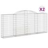 vidaXL Schanskorven 2 st gewelfd 300x30x120/140 cm ijzer