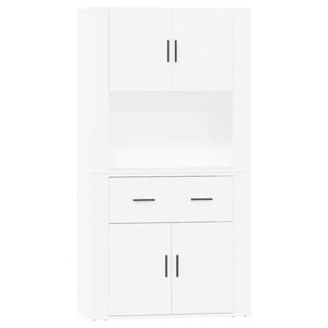 vidaXL Hoge kast bewerkt hout wit