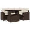 vidaXL 5-delige Loungeset met kussens poly rattan bruin