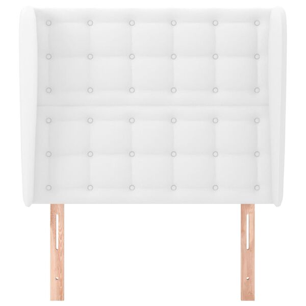 vidaXL Hoofdbord met randen 93x23x118/128 cm kunstleer wit