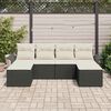 vidaXL Tuin Sofa Set met opslag 6 pcs Zwart poly rattan