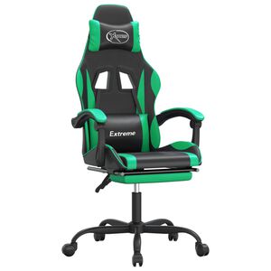 vidaXL Gamestoel met voetensteun kunstleer zwart en groen