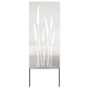 vidaXL Tuin Privacy Screen Bloemen Zilver 50 x 140 cm Roestvrij staal