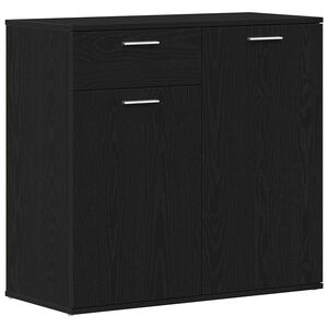 vidaXL Dressoir 80x36x75 cm bewerkt hout zwart eikenkleurig