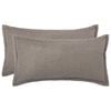 vidaXL Kussensloop 2 pcs HOUTEN Lichtgrijs 40 x 70 cm Boucl&eacute;