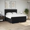 vidaXL Boxspring met matras stof zwart 200x200 cm