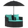 vidaXL Tuinbank 8 st poly rattan Zwart en Turquoise