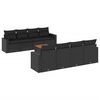 vidaXL 9-delige Loungeset met kussens poly rattan zwart
