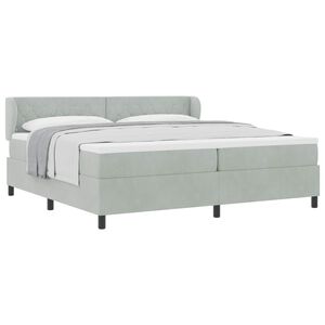vidaXL Boxspringbed met matras Lichtgrijs 200 x 200 cm Fluweel