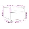 vidaXL Salontafel met LED-verlichting 50x49x40 cm zwart eiken