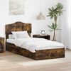 vidaXL Opslag bed met lade Gerookt eiken 70 x 190 cm Bewerkt hout