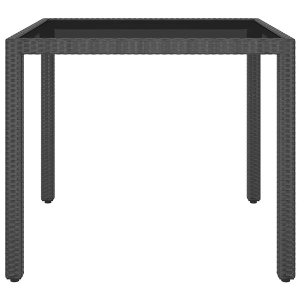 vidaXL Tuintafel 90x90x75 cm poly rattan zwart