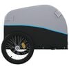 vidaXL Fietstrailer 45 kg ijzer zwart en blauw