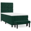 vidaXL Boxspring met matras fluweel donkergroen 90x200 cm