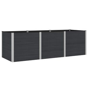 vidaXL Verhoogde plantenbak Zwart 300 x 100 x 91 cm WPC en Aluminium