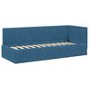 vidaXL Hoekbedframe met Matras met hoofdeinde 2 pcs Blauw Fluweel