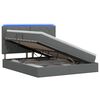 vidaXL LED Opslagbed met Matras Donkergrijs 140 x 200 cm Stof