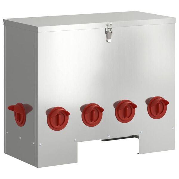 vidaXL Kip voerbak 2 pcs Zilver 60,5 x 29 x 51 cm Gegalvaniseerd staal