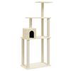 vidaXL Kattenkrabpaal met sisal krabpalen 147 cm cr&egrave;mekleurig
