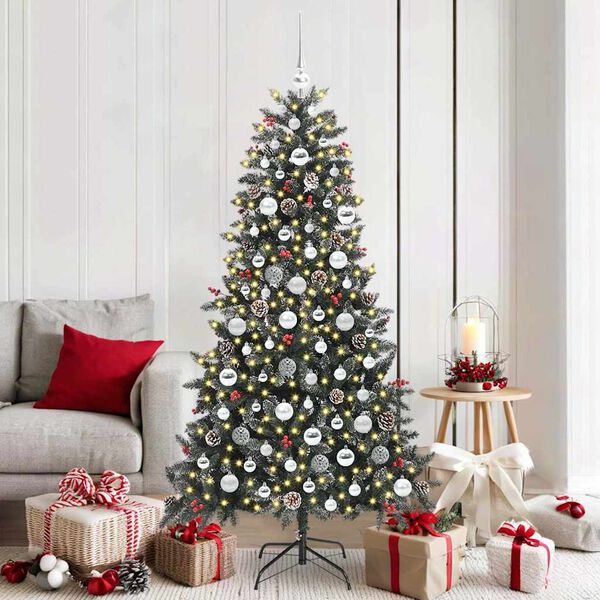 vidaXL Kunstkerstboom met 300 LED Groen 180 cm PVC en Plastic en Staal