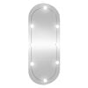 vidaXL Wandspiegel met LED's ovaal 25x60 cm glas
