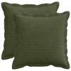 vidaXL Kussensloop 2 st HOUTEN Groen 40 x 40 cm corduroy
