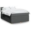 vidaXL Boxspring met matras stof donkergrijs 140x190 cm