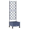 vidaXL Tuinplantbak met schutting en wielen Grijs 40 x 40 x 131,5 cm