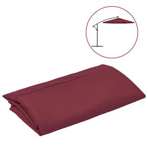 vidaXL Vervangingsdoek voor zweefparasol 300 cm bordeauxrood