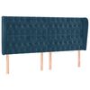 vidaXL Hoofdbord met randen 203x23x118/128 cm fluweel donkerblauw