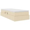 vidaXL Opslag bed met matras met matras Cr&egrave;me 100 x 200 cm Polyester