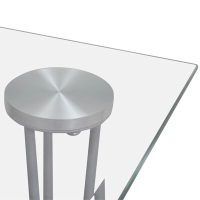 vidaXL Eettafel met glazen tafelblad transparant