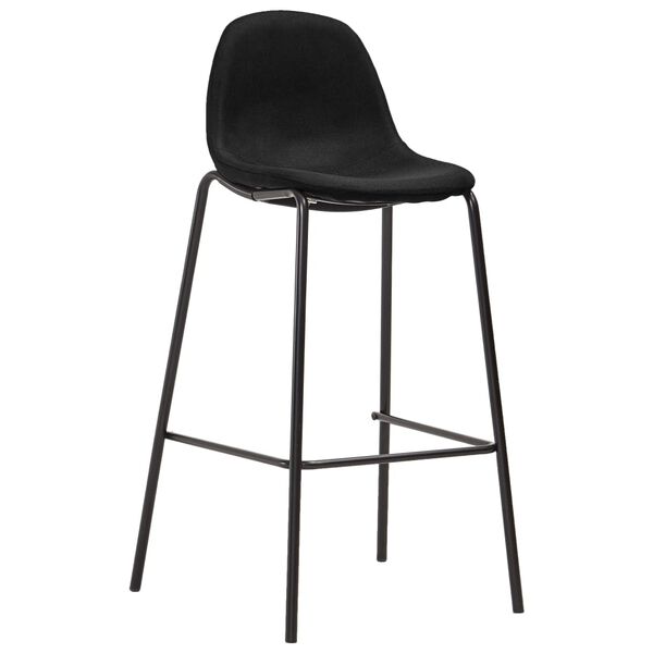 vidaXL Barstoelen 4 st stof zwart