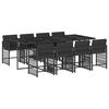 vidaXL 9-delige Tuinset poly rattan zwart