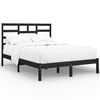 vidaXL Bedframe massief hout zwart 120x190 cm